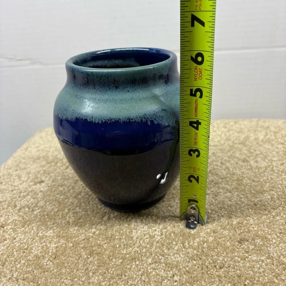 Stunning Cobalt Blue 6” Vase Handcrafted In Zurich Signed Dated 2020 Art Pottery